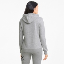 Puma Leisure Hoodie Essentials Logo - Cotton - Light Grey Women